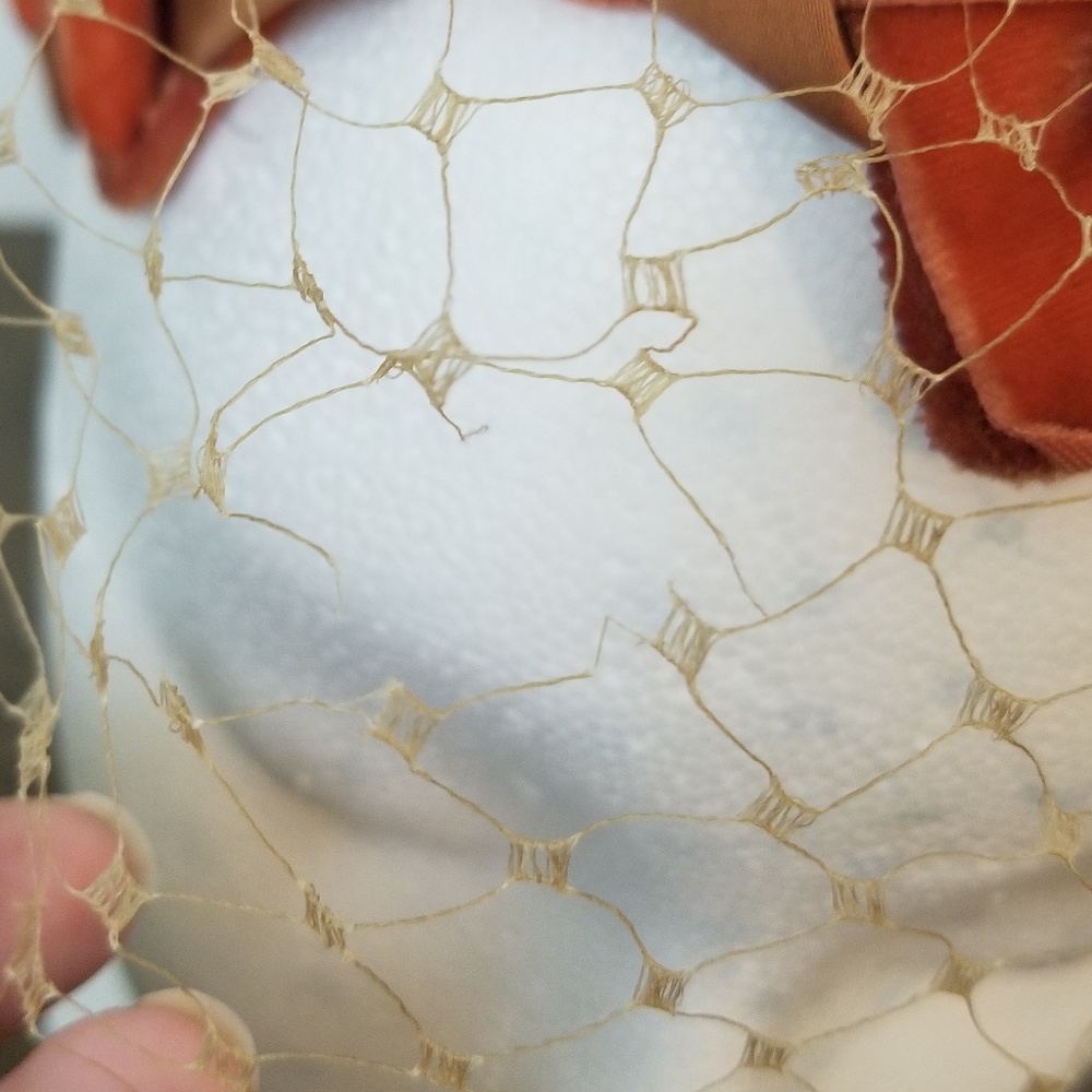 U.S.A. Union Made Orange Vintage Hat with Netting - Picture 5 of 8